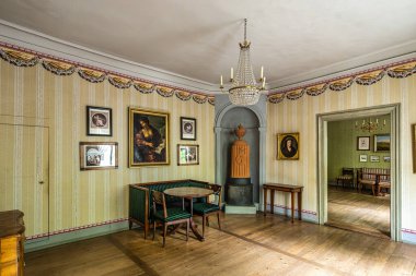 Weimar, Almanya - 11 Mayıs 2023: Schillerhaus Almanya 'da. Friedrich Schiller 'ın son evi ve UNESCO Dünya Mirası Alanı