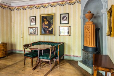 Weimar, Almanya - 11 Mayıs 2023: Schillerhaus Almanya 'da. Friedrich Schiller 'ın son evi ve UNESCO Dünya Mirası Alanı