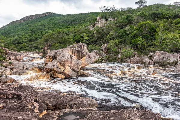 Cascada Cachoeira Riachinho Vale Capao Chapada Diamantina Bahia Brasil — Foto de Stock