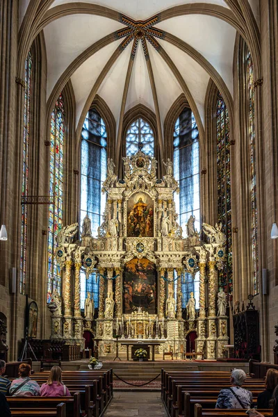 Interior Erfurt Cathedral Collegiate Church Mary Erfurt Germany Martin Luther — Stock Photo, Image