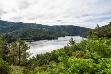 Galiçya, İspanya ve Avrupa 'daki Miradoiro da Erbedeiroin Parada de Sil' in güzel manzarası