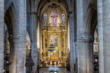 Burgos, İspanya - 16 Haziran 2023: Burgos, Castilla-Leon, İspanya 'da San Gil Abad Kilisesi' nin İçişleri