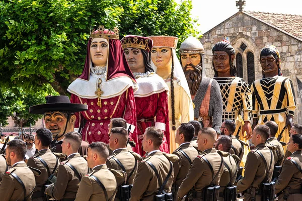 Burgos Spagna Giugno 2023 Gigantes Cabezudos Alla Fiesta Del Curpillos — Foto Stock