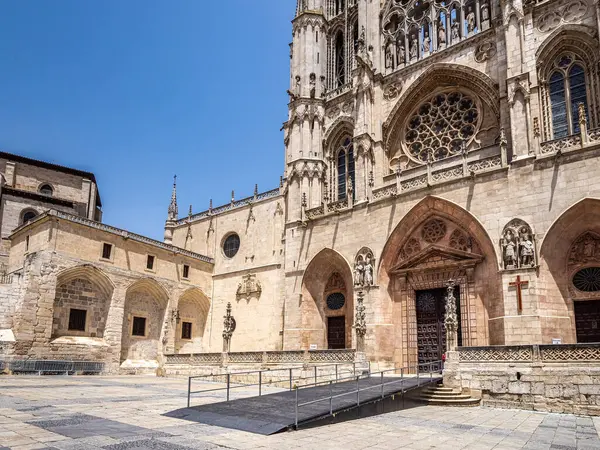 stock image Burgos, Spain - Jun 17, 2023: The Burgos Cathedral in Castilla y Leon, Spain was declared Unesco World Heritage Site. Erected on top a Romanesque temple, following a Norman French Gothic model.