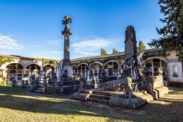 Jaca Spain Oct 2022 Detail Christian Graveyard Marble Tombs Crosses — Stock Photo, Image
