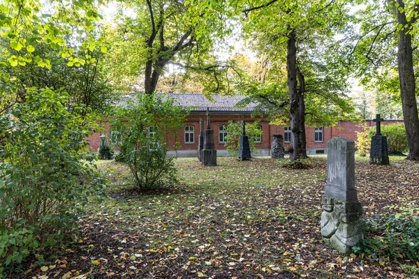 Вид Знаменитое Старое Северное Кладбище Мюнхена Германия Историческими Фотографиями Похороны — стоковое фото