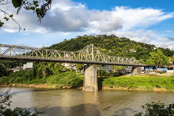 stock image The iron bridge in Blumenau, Santa Catarina in Brazil. Ponte De Ferro, also Ponte Aldo Pereira de Andrade