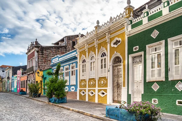 Coloridas Casas Coloniales Distrito Histórico Pelourinho Santo Antonio Salvador Bahia —  Fotos de Stock