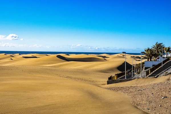 Gran Canaria Španělsko Února 2023 Maspalomas Sand Dunes Dunas Maspalomas — Stock fotografie