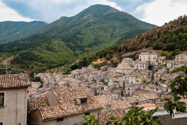 Morano Calabro 'nun eski köyü, Calabria, İtalya' da.