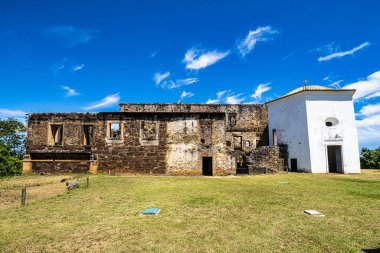 Ruins of the Garcia D'Avila castle, in the Praia do Forte region in the municipality of Mata de Sao Joao, Bahia, Brazil. The Tower House of Garcia d'Avila