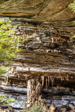 Limestone cave of stalactite and stalagmite formations, the Gruta da Lapa Doce Cave, tourist attraction of Chapada Diamantina in Bahia, Brazil.