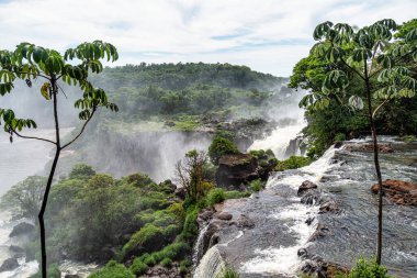 Iguazu Falls, the largest series of waterfalls of the world, located at the Brazilian and Argentinian border, View from Brazilian side, one of the Seven Natural Wonders of the World