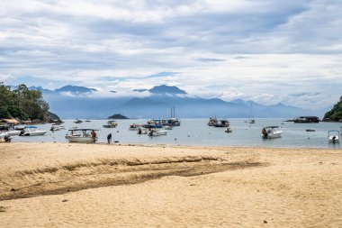 Abraao beach on big island Ilha Grande in Angra dos Reis, Rio de Janeiro, Brazil, South America