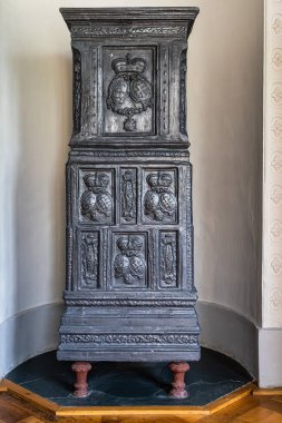 Weimar, Almanya - 12 Mayıs 2023: Weimar Thuringia Almanya yakınlarındaki Belvedere Kalesi 18. yüzyıldan kalma zarif bir yazlık. Castle Park 'tan görüntü.