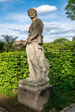 Court Garden 'da klasik heykeller, Bayreuth, Bavyera' da Hofgarten, Yukarı Franconia, Almanya