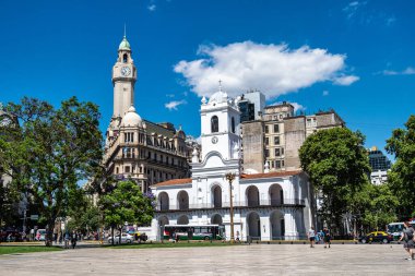 Buenos Aires, Arjantin - 13 Aralık 2023 Buenos Aires Cabildo Arjantin 'in Buenos Aires kenti Plaza de Mayo yakınlarındaki ulusal müzedir.
