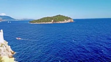 Dubrovnik, Hırvatistan. Adriyatik Denizi 'nin Dalmaçya Sahili' ndeki ortaçağ Ragusa kentinin manzarası.