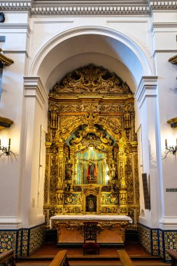 Buenos Aires, Arjantin - 14 Aralık 2023: Bazilika Nuestra Senora del Pilar 'ın İçi, Pilar Basilica' nın Hanımefendisi