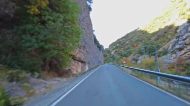 Roncal Vadisi 'nden geçerken, Navarre' de Valle de Roncal, İspanya 'da Navarra, Avrupa