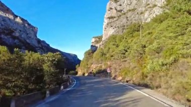 Roncal Vadisi 'nden geçerken, Navarre' de Valle de Roncal, İspanya 'da Navarra, Avrupa