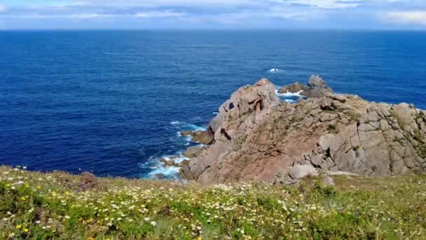 Atlantic Ocean Landscape Estaca Bares Peninsula Coast Province Coruna Galicia — Stockvideo