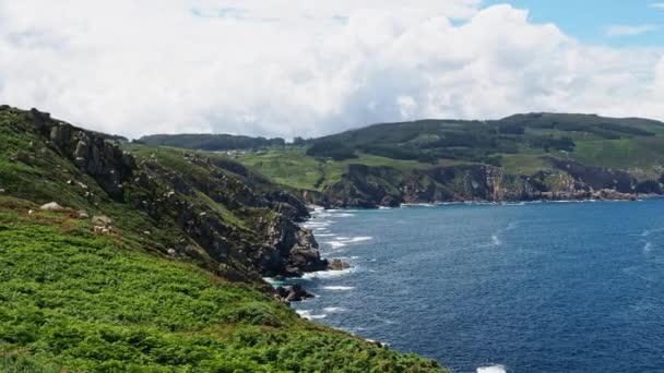 Atlantische Oceaan Landschap Estaca Bares Schiereiland Kust Provincie Coruna Galicië — Stockvideo