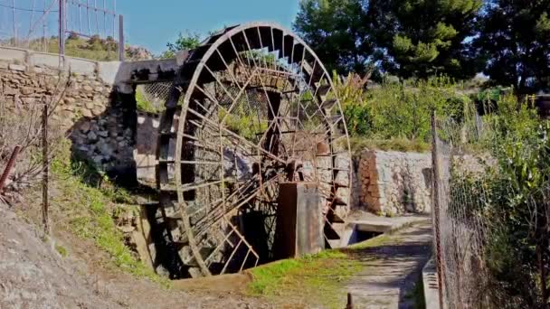 Ancient Arabic Mill Water Noria Abaran Village Murcia Region Spain — Stock Video