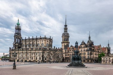 Dresden Katedrali Hofkirche ve Dresden Şatosu Konutu Dresden, Almanya Saksonya.