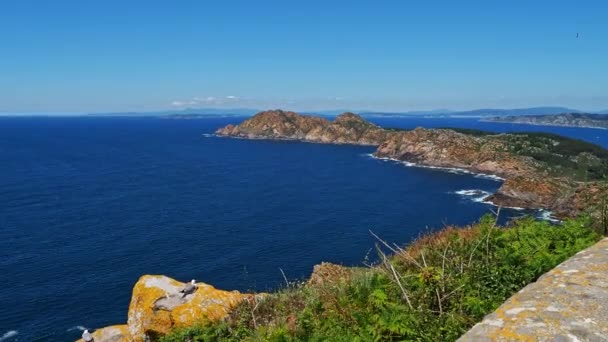 San Martino Island Islas Cies Atlantic Islands Galicia National Park — Stock videók