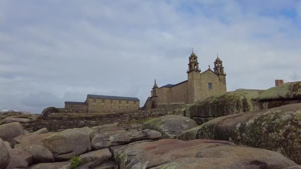 Basilica Virxe Barca Virgen Barca Muxia Death Coast Coruna Galicia — Stok video