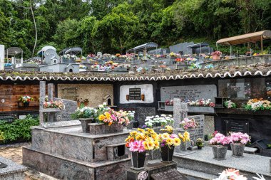 Santo Antonio de Lisboa, Brezilya - 24 Aralık 2023: Nossa Senhora das Necessidades mezarlığı, Santo Antonio de Lisboa, Florianopolis, Santa Catarina, Brezilya