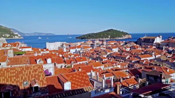 Dubrovnik Kroatien Malerischer Blick Auf Die Altstadt Das Mittelalterliche Ragusa — Stockvideo