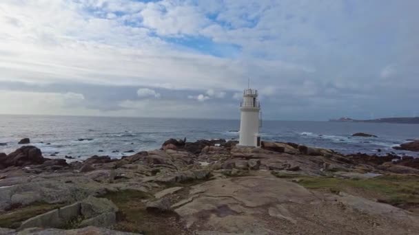 Lighthouse Muxia Coast Galicia Spain One Last Stages Jacobean Route — Videoclip de stoc
