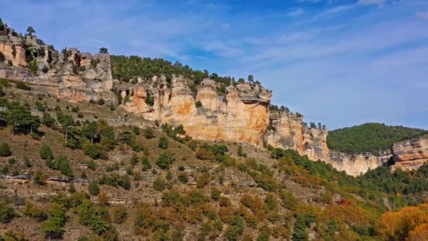 Panoramiczny Widok Serranię Cuenca Una Hiszpanii Szlaki Turystyczne Raya Escaleron — Wideo stockowe