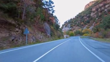 Roncal Vadisi 'nden geçerken, Navarre' de Valle de Roncal, İspanya 'da Navarra, Avrupa