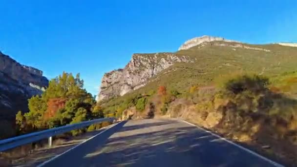 Conduciendo Por Valle Del Roncal Valle Roncal Navarra Navarra España — Vídeo de stock