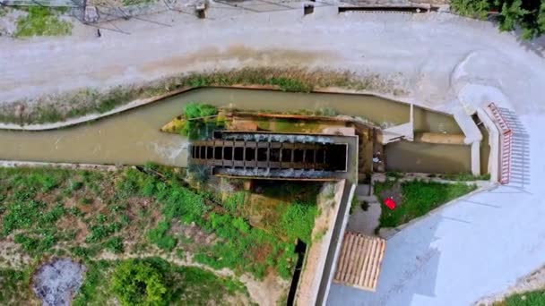 Penggilingan Kuno Arab Air Noria Desa Abaran Wilayah Murcia Spanyol — Stok Video