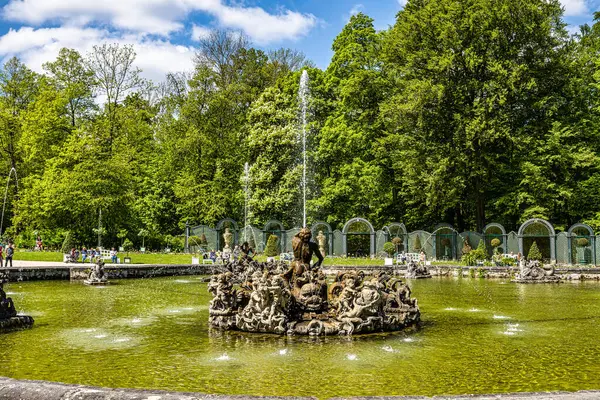 stock image Bayreuth, Germany - May 18, 2023: Fountain at the New Palace, Neues Schloss in the park of historical Hermitage, Eremitage near the city of Bayreuth, Bavaria, region Upper Franconia, Germany