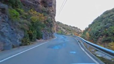 Roncal Vadisi 'nden geçerken, Navarre' de Valle de Roncal, İspanya 'da Navarra, Avrupa