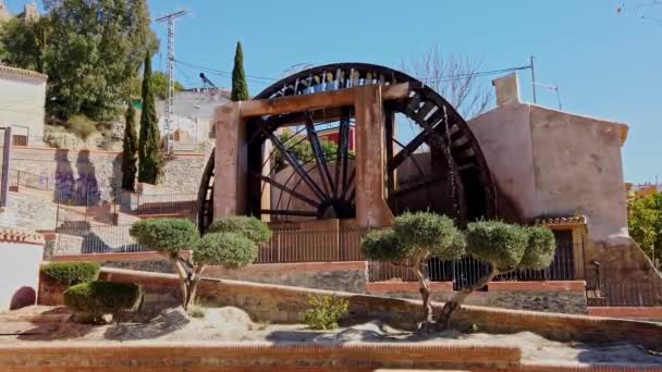 Alte Arabische Mühle Wasser Noria Abaran Dorf Murcia Region Spanien — Stockvideo