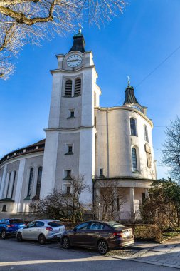 Munich, Germany - Dec 30, 2023: Christ King, Christkoenig is a Catholic parish church in the Munich district Neuhausen-Nymphenburg.at Munich, Bavaria in Germany clipart