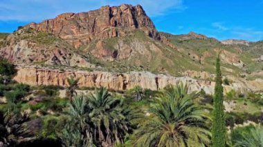 İspanya 'nın Murcia bölgesindeki Ricote Vadisi' ndeki Ojos dağlarının manzarası. Mirador del Penon 'da görüldü..