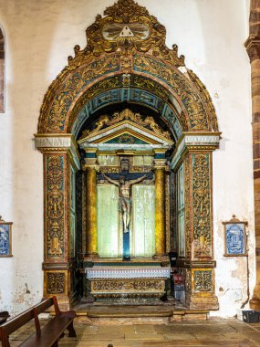 Silves, Portekiz 'deki Katedral da Se Katedrali' nin içi. 13. yüzyılda Moorish Büyük Camii 'nde inşa edilmiş.