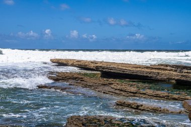 View of the Praia da Empa Beach in Ericeira village near Lisbon in Portugal clipart