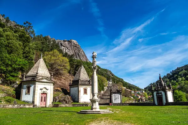 stock image View of the beautiful Santuario de Nossa Senhora da Peneda, at the Peneda Geres National Park in Norhern Portugal.