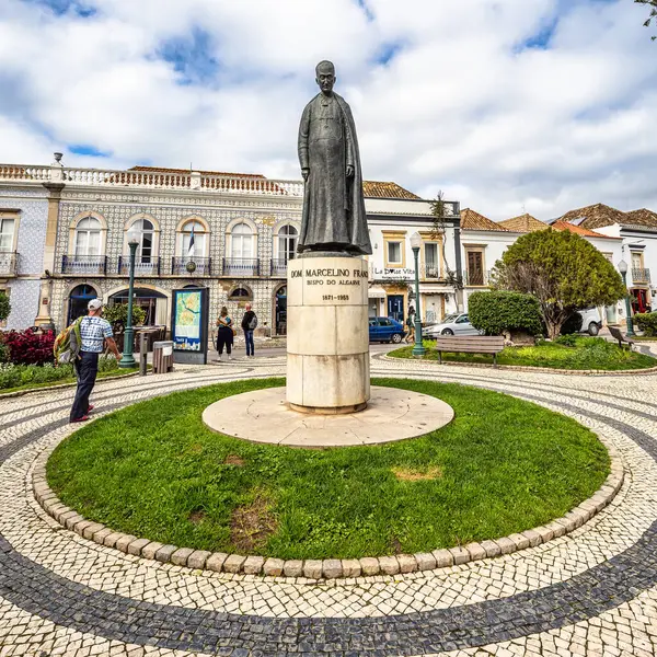 stock image Tavira, Portugal - Feb 13, 2024: Stature of Dom Marcelino Franco, bishop of the ALgarve, in Tavira, Algarve, Portugal.