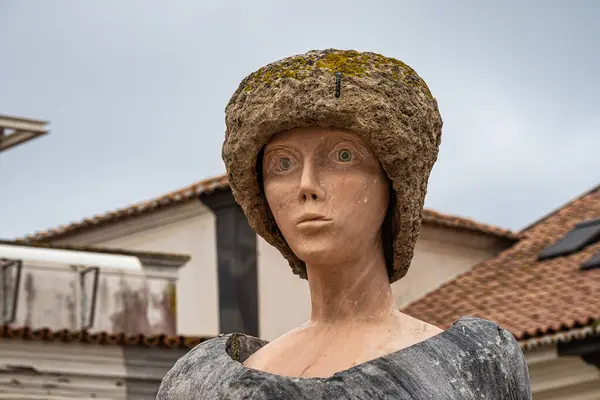 stock image Lagos, Portugal - Feb 22, 2024: Statue of former King of Portugal Dom Sebastiao in the Praca Gil Eanes square in the old town of Lagos in Portugal