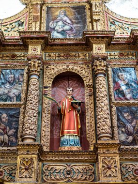 Silves, Portekiz - 21 Şubat 2024: Katedral da Se 'nin İçi, Portekiz Silves Katedrali. 13. yüzyılda Moorish Büyük Camii 'nde inşa edilmiş.