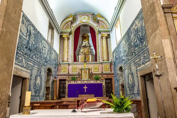 stock image Sines, Portugal - Feb 25, 2024: The interior of the Mother church of Sao Salvador at Sines in Portugal